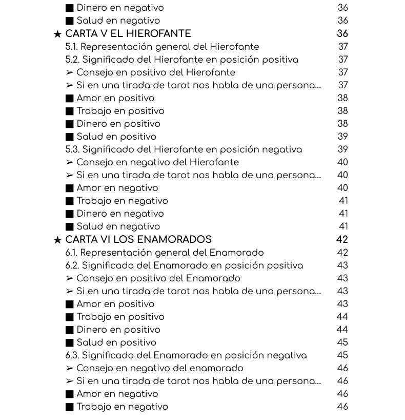 Índice libro tarot para principiantes de los Arcanos Mayores del tarot de Marsella. El hierofante, los enamorados.
