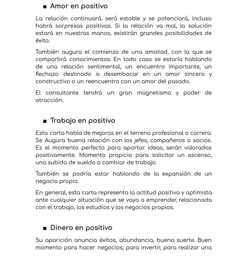 Ejemplo de interpretación y significado en posición positiva del Arcano Mayor El Mago en el libro Tarot Marsella principiantes